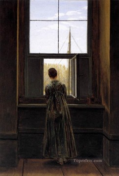 カスパー・ダヴィッド・フリードリヒ Painting - 窓辺の女 ロマンチックなカスパー・ダーヴィッド・フリードリッヒ